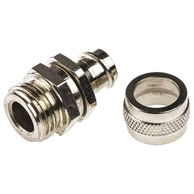 Adaptaflex Swivel, Conduit Fitting, 12mm Nominal Size, M16, Brass, Silver