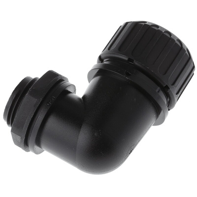 Adaptaflex 90° Elbow, Conduit Fitting, 21mm Nominal Size, M20, Nylon 66, Black