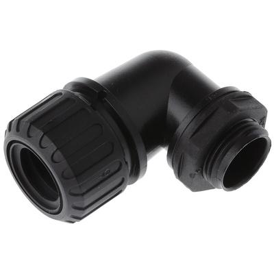 Adaptaflex 90° Elbow, Conduit Fitting, 21mm Nominal Size, M20, Nylon 66, Black
