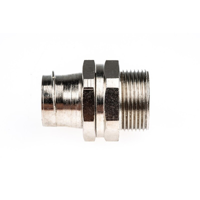 Adaptaflex Swivel, Conduit Fitting, 25mm Nominal Size, M25, Brass, Silver