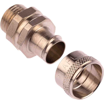 Adaptaflex Swivel, Conduit Fitting, 16mm Nominal Size, M16, Brass, Silver