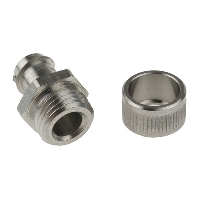 Kopex Straight, Conduit Fitting, 12mm Nominal Size, PG9, 316 Stainless Steel, Metallic