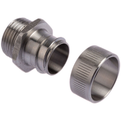 Kopex Straight, Conduit Fitting, 20mm Nominal Size, M20, 316 Stainless Steel, Metallic