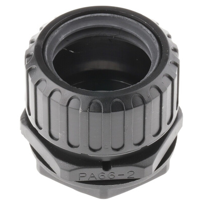 Adaptaflex Straight, Conduit Fitting, 32mm Nominal Size, M32, Nylon 66, Black