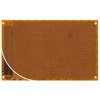 RE320-HP, Single Sided DIN 41612 C Eurocard PCB FR2 With 37 x 53 1mm Holes, 2.54 x 2.54mm Pitch, 160 x 100 x 1.5mm