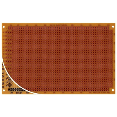 RE323-HP, Single Sided DIN 41612 D/E/F Eurocard PCB FR2 With 32 x 55 1mm Holes, 2.54 x 2.54mm Pitch, 160 x 100 x 1.5mm