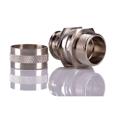 RS PRO Swivel, Conduit Fitting, 25mm Nominal Size, M25, Brass, Silver