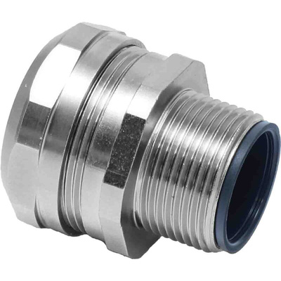 RS PRO Fixed Fitting, Conduit Fitting, 20mm Nominal Size, M20, Brass, Silver