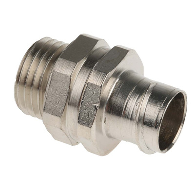 Adaptaflex Swivel, Conduit Fitting, 16mm Nominal Size, M16, Brass, Silver