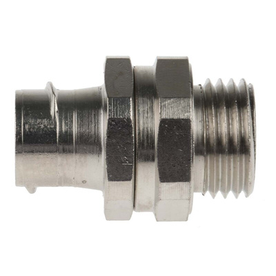 Adaptaflex Swivel, Conduit Fitting, 16mm Nominal Size, M16, Brass, Silver