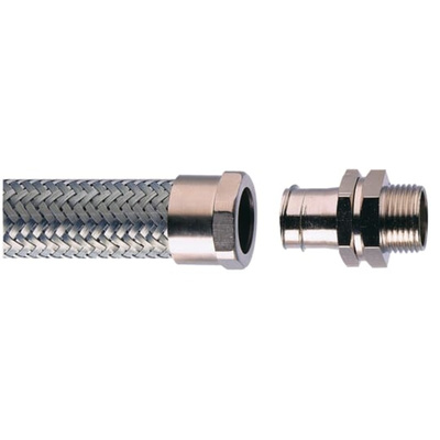 Adaptaflex Swivel, Conduit Fitting, 16mm Nominal Size, M16, Brass, Silver