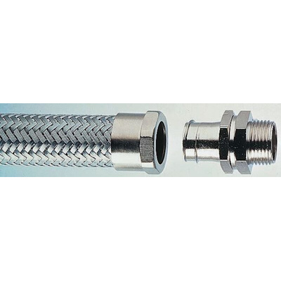 Adaptaflex Swivel, Conduit Fitting, 1.5mm Nominal Size, M16, Brass, Silver