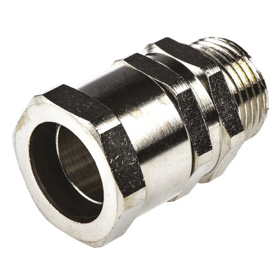 Adaptaflex Swivel, Conduit Fitting, 20mm Nominal Size, M20, Brass, Silver