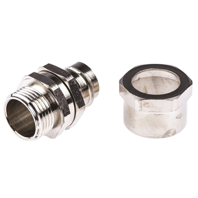 Adaptaflex Swivel, Conduit Fitting, 20mm Nominal Size, M20, Brass, Silver
