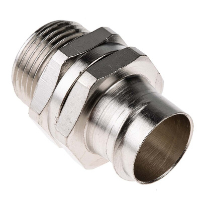 Adaptaflex Swivel, Conduit Fitting, 20mm Nominal Size, M20, Brass, Silver