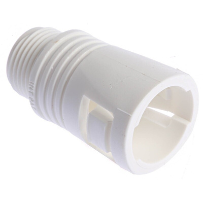 Adaptaflex Straight, Conduit Fitting, 20mm Nominal Size, M20, Polyamide, White