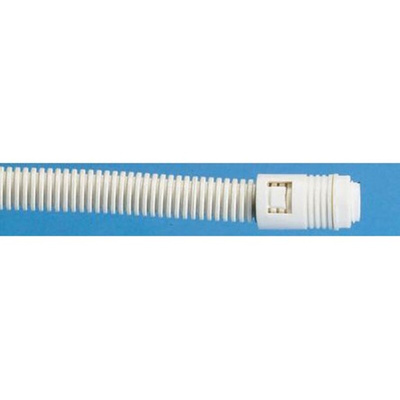 Adaptaflex Straight, Conduit Fitting, 25mm Nominal Size, M25, Polyamide, White