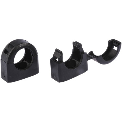 Adaptaflex Conduit Clip, Conduit Fitting, 16mm Nominal Size, Nylon 66, Black