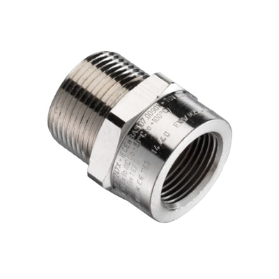 ABB Converter, Hose Adapter, 1/2in Nominal Size, 1/2NPT in, Nickel Plated Brass, Metallic