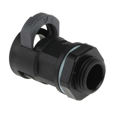 PMA Straight, Conduit Fitting, 12mm Nominal Size, M16, PA 6, Black