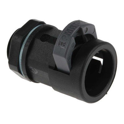 PMA Straight, Conduit Fitting, 12mm Nominal Size, M16, PA 6, Black