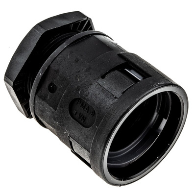PMA Straight, Conduit Fitting, 29mm Nominal Size, M32, PA 6, Black
