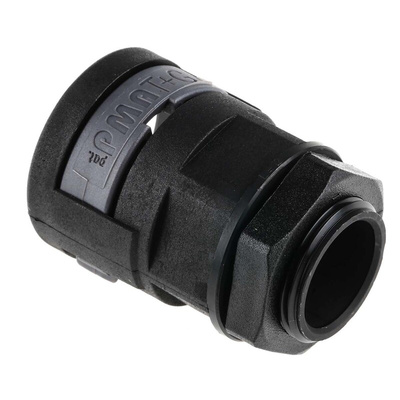 PMA Straight, Conduit Fitting, 23mm Nominal Size, M25, PA 6, Black