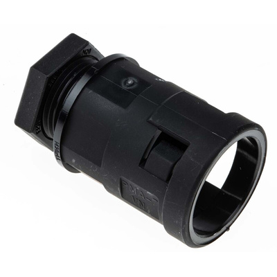 PMA Straight, Conduit Fitting, 17mm Nominal Size, M20, PA 6, Black