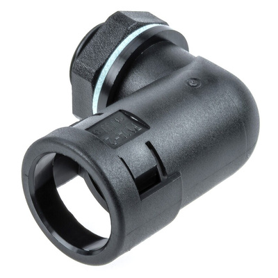 PMA 90° Elbow, Cable Conduit Fitting, 12mm Nominal Size, M16, PA 6, Black