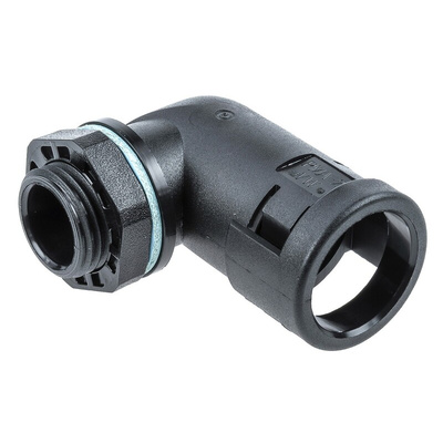 PMA 90° Elbow, Cable Conduit Fitting, 12mm Nominal Size, M16, PA 6, Black