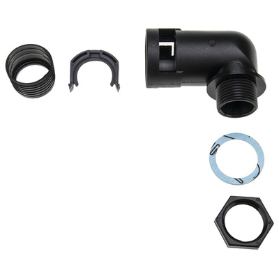 PMA 90° Elbow, Cable Conduit Fitting, 17mm Nominal Size, M20, PA 6, Black