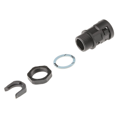 PMA Straight, Conduit Fitting, 12mm Nominal Size, PG11, PA 6, Black