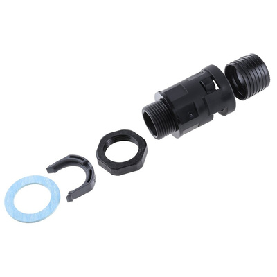 PMA Straight, Conduit Fitting, 17mm Nominal Size, PG13.5, PA 6, Black