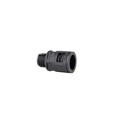 RS PRO Fixed Straight, Conduit Fitting, 12mm Nominal Size, M16x1.5, Polyamide, Black