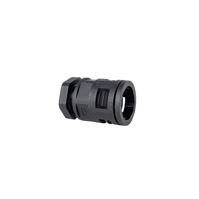 RS PRO Fixed Straight, Conduit Fitting, 17mm Nominal Size, M20 x 1.5, Polyamide, Black