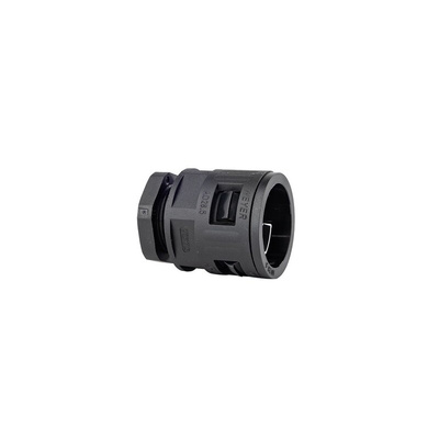 RS PRO Fixed Straight, Conduit Fitting, 23mm Nominal Size, M25 x 1.5, Polyamide, Black