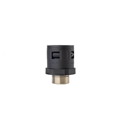 RS PRO Fixed Straight, Conduit Fitting, 23mm Nominal Size, M25x1.5, Polyamide, Black