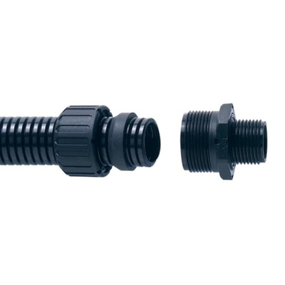 Adaptaflex Straight, Conduit Fitting, 13mm Nominal Size, PG11, Nylon 66, Black