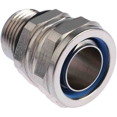 Adaptaflex Swivel, Conduit Fitting, 20mm Nominal Size, M20, Brass, Silver