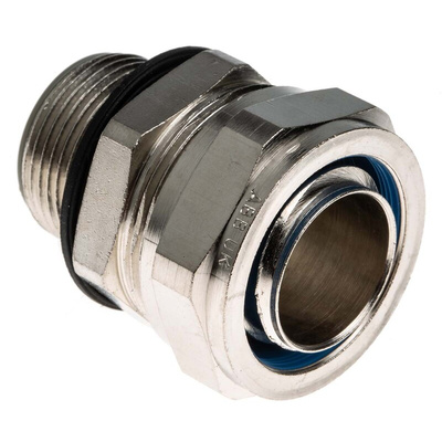 Adaptaflex Swivel, Conduit Fitting, 25mm Nominal Size, M25, Brass, Silver