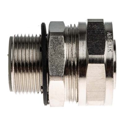 Adaptaflex Swivel, Conduit Fitting, 25mm Nominal Size, M25, Brass, Silver