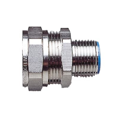 Adaptaflex Swivel, Conduit Fitting, 25mm Nominal Size, M25, Brass, Silver
