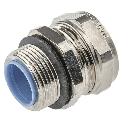 Adaptaflex Swivel, Conduit Fitting, 20mm Nominal Size, PG16, Brass, Silver