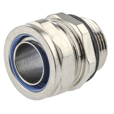 Adaptaflex Swivel, Conduit Fitting, 20mm Nominal Size, PG16, Brass, Silver