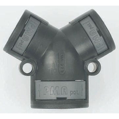 PMA V Piece, Conduit Fitting, 12mm Nominal Size, PA 6, Black