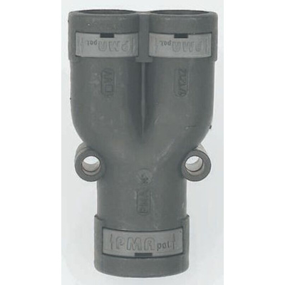 PMA Y Piece, Conduit Fitting, 12mm Nominal Size, PA 6, Black