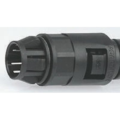 Adaptaflex Push In Coupler, Conduit Fitting, 21mm Nominal Size, M20, Nylon 66, Black