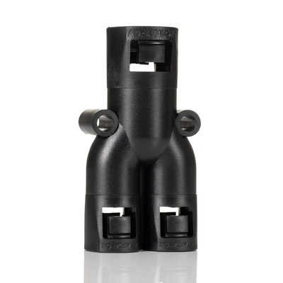 Adaptaflex Y Piece, Conduit Fitting, 16mm Nominal Size, Nylon 66, Black