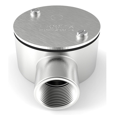RS PRO Terminal Box, Conduit Fitting, 25mm Nominal Size, 316 Stainless Steel, Silver