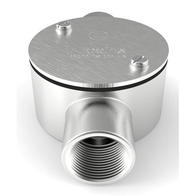 RS PRO Through Box, Conduit Fitting, 25mm Nominal Size, 316 Stainless Steel, Silver